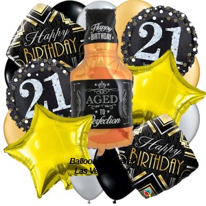 Aged to 21 Years Birthday Balloon Bouquet